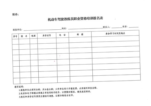 关于开展机动车驾驶教练员职业资格师资培训的预通知-4